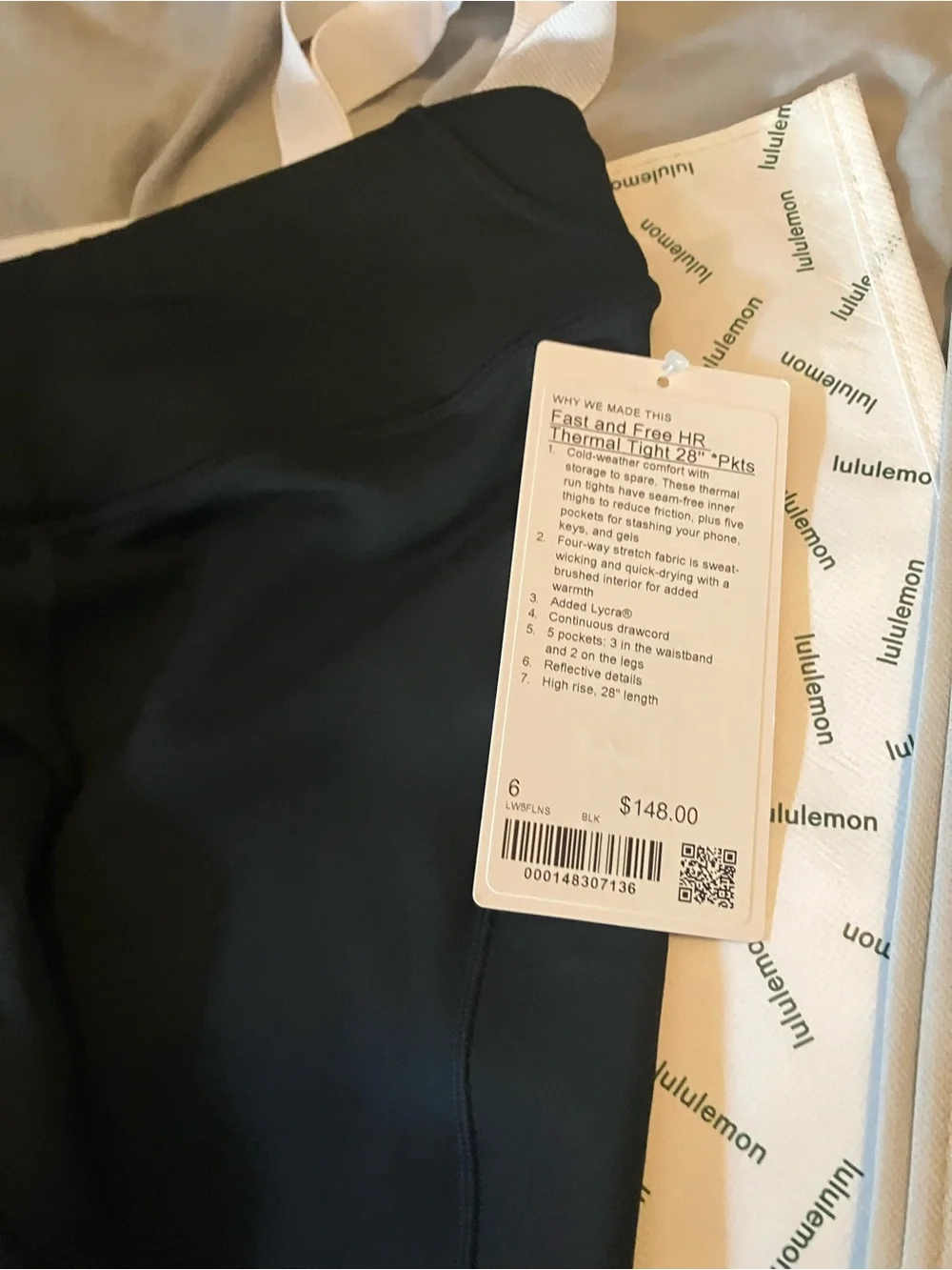 NWT Lululemon Fast and Free High-Rise Thermal Tight 28